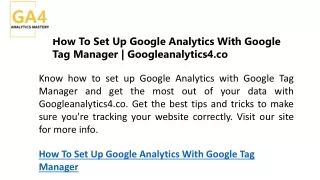 PPT - How To Set Up Google Analytics With Google Tag Manager ...