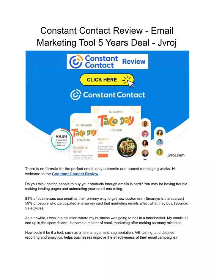 constant contact review email marketing tool