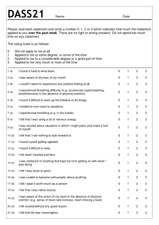 DASS-21 Questionaire