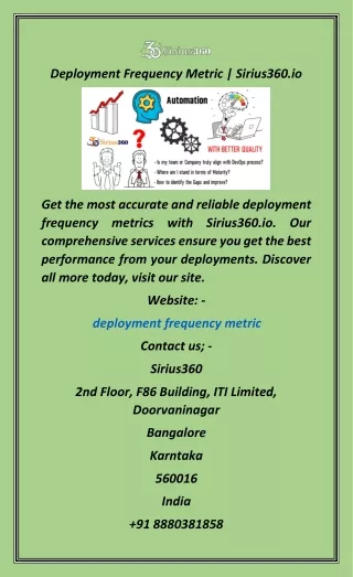Deployment Frequency Metric  Sirius360.io