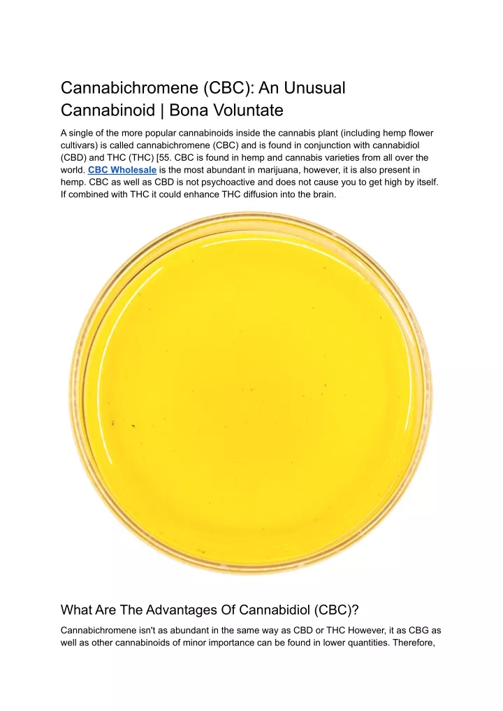 cannabichromene cbc an unusual cannabinoid bona