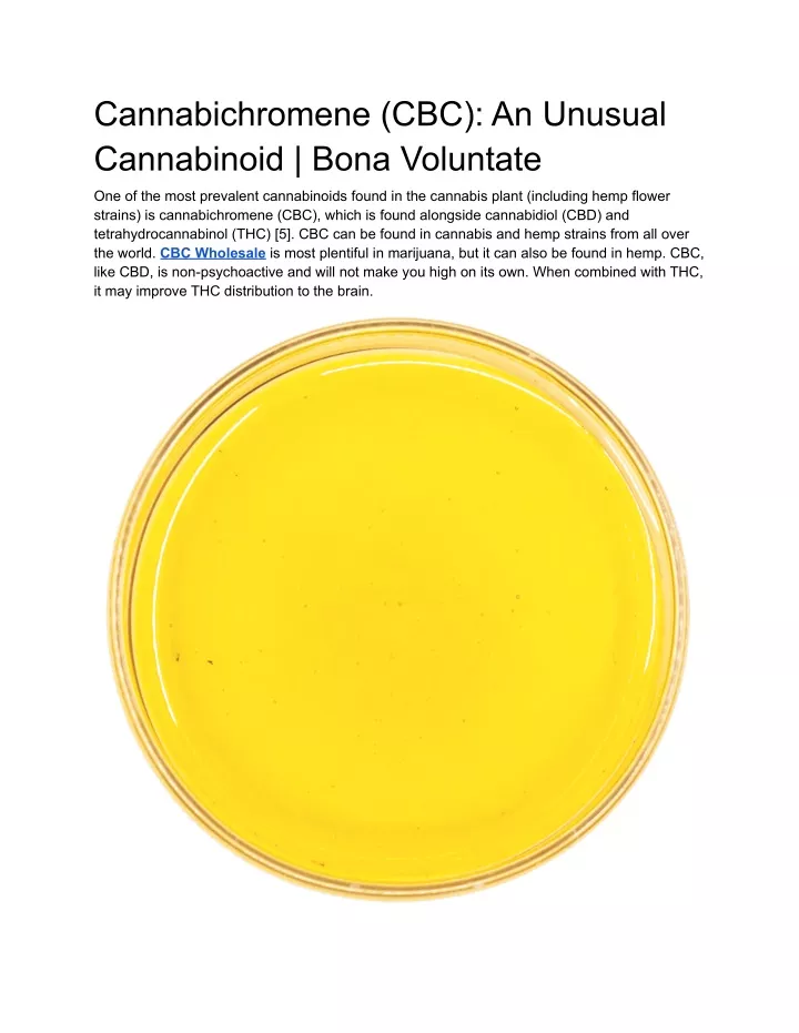 cannabichromene cbc an unusual cannabinoid bona
