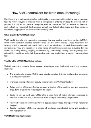 VMC Controller Manufacturer