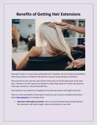 Benefits of Getting Hair Extensions