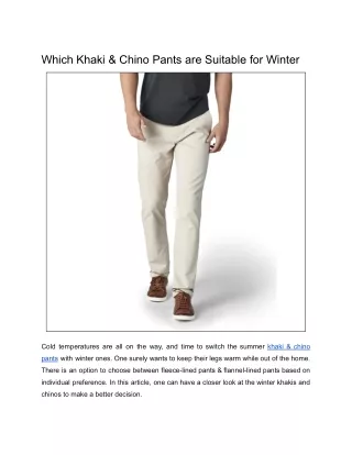 Which Khaki & Chino Pants are Suitable for Winter
