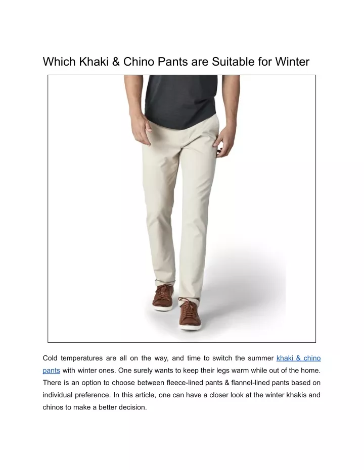 which khaki chino pants are suitable for winter