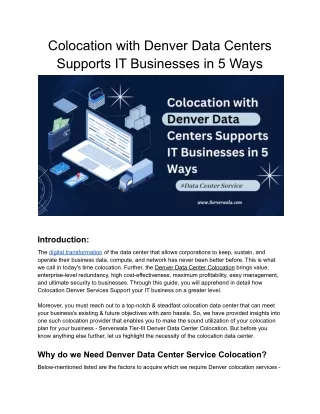 5 Ways Denver Data Center Colocation Supports your IT Businesses
