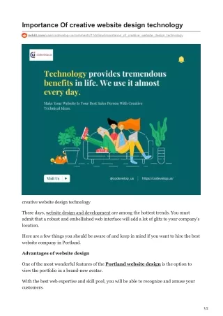importance of creative website design technology