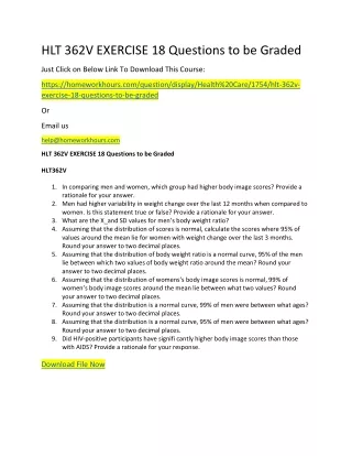 hlt 362v exercise 18 questions to be graded just