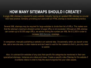 how many sitemaps should i create