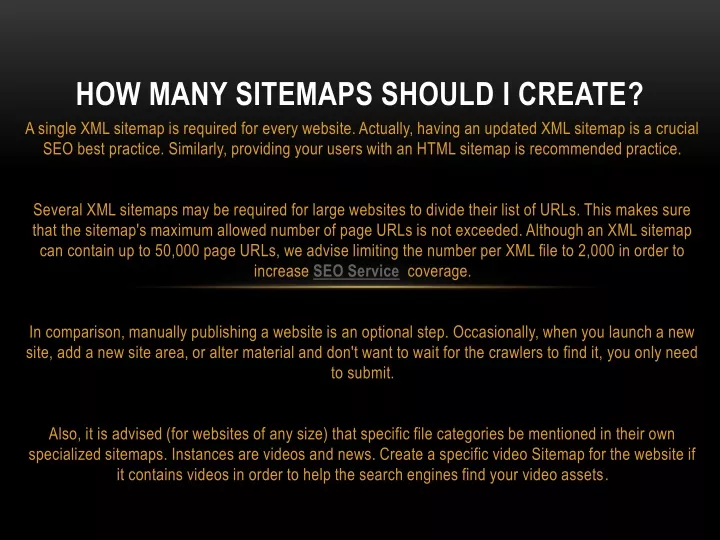 how many sitemaps should i create