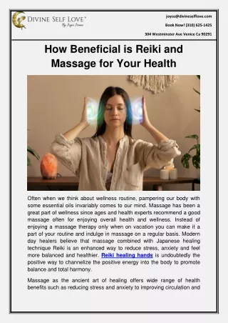 How Beneficial is Reiki and Massage for Your Health
