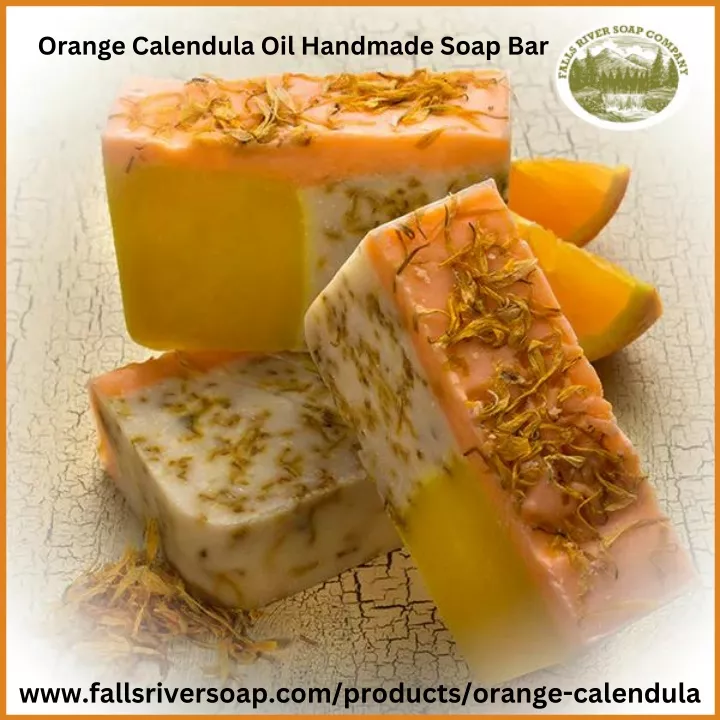 orange calendula oil handmade soap bar