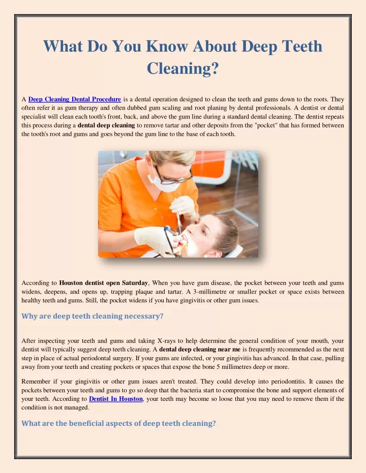 what do you know about deep teeth cleaning