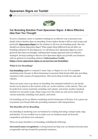 Car Branding Solution From Spacemen Signs A More Effective Idea than You Thought