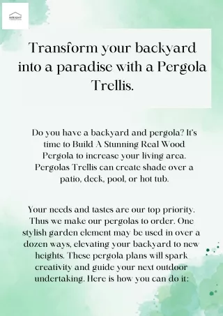 transform your backyard into a paradise with