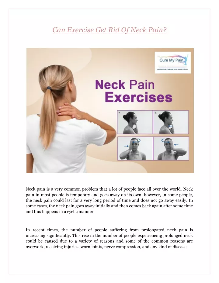 Ppt - Can Exercise Get Rid Of Neck Pain? Powerpoint Presentation, Free 