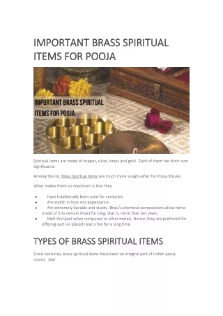 IMPORTANT BRASS SPIRITUAL ITEMS FOR POOJA (1)