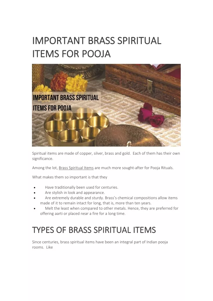 important important brass items items