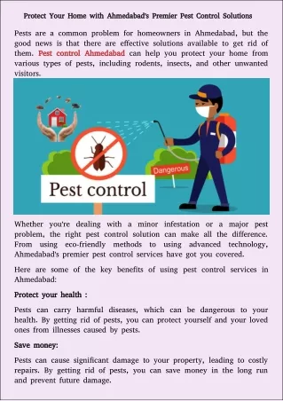 best rated pest control services in In Ahmedabad