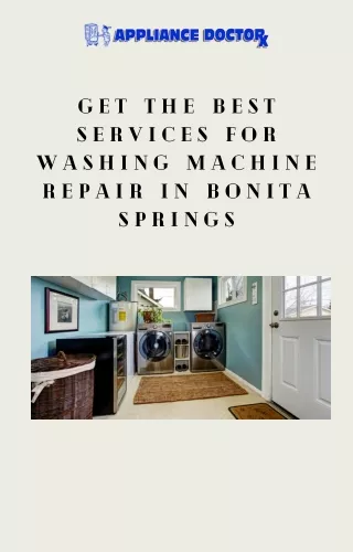 Get The Best Services For Washing Machine Repair in Bonita Springs