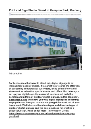 The Benefits and Pitfalls of Outdoor Digital Signage Know from Spacemen Signs
