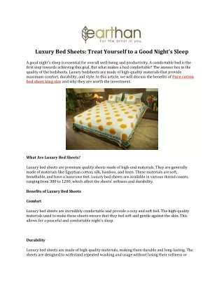 Luxury Bed Sheets Treat Yourself to a Good Night's Sleep