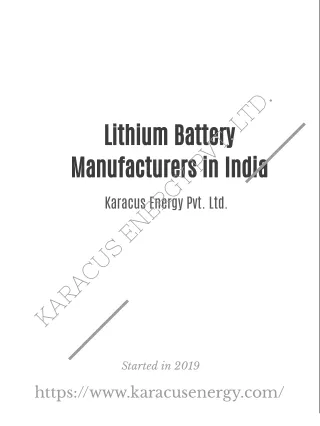 Lithium Battery Manufacturers in India