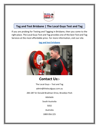 Tag and Test Brisbane | The Local Guys Test and Tag