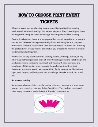 How to choose Print event tickets