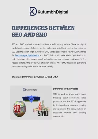 Differences Between SEO and SMO- kUTUMBHDIGITAL