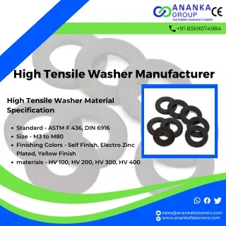 High Tensile Washer | ASTM A320 Grade L7 Stud Bolts | ASTM A320 Grade L7A Bolts