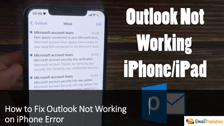 how to fix outlook not working on iphone error