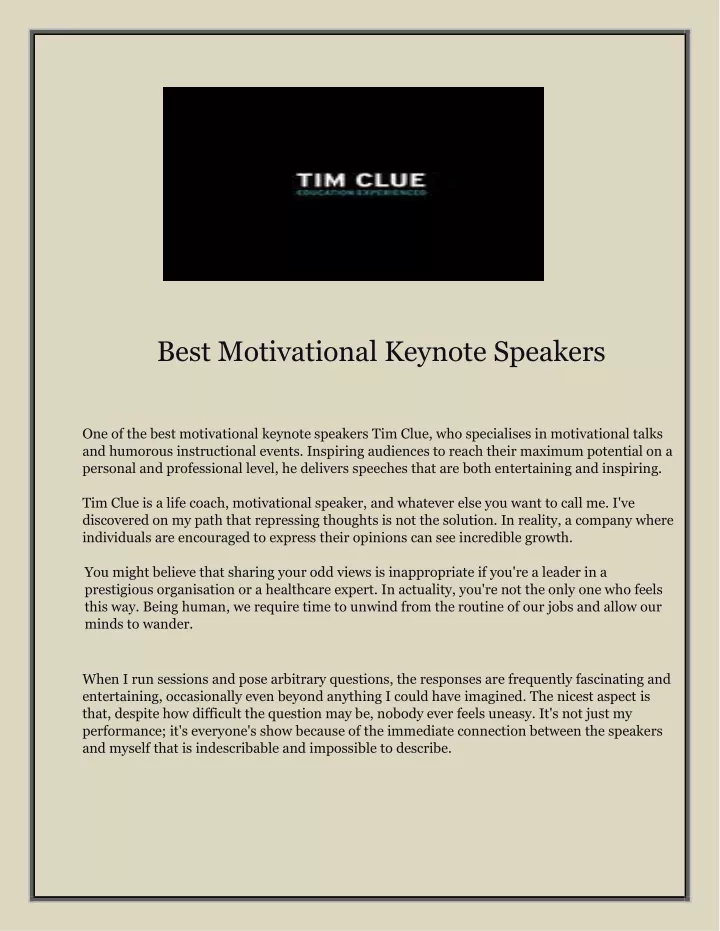 best motivational keynote speakers