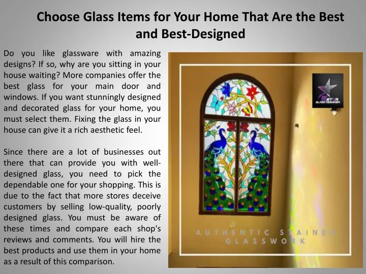 choose glass items for your home that