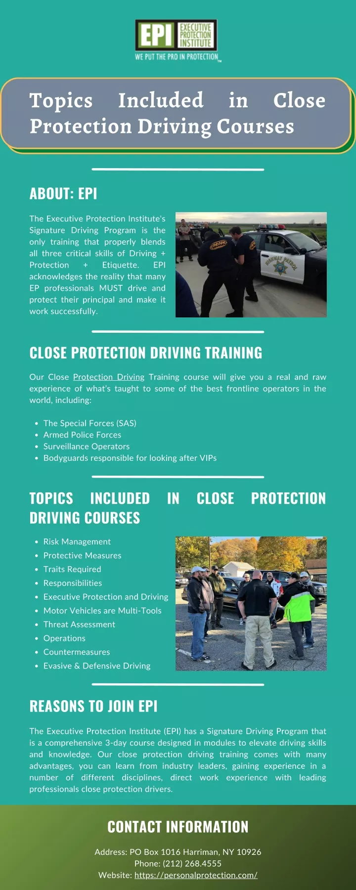 topics protection driving courses