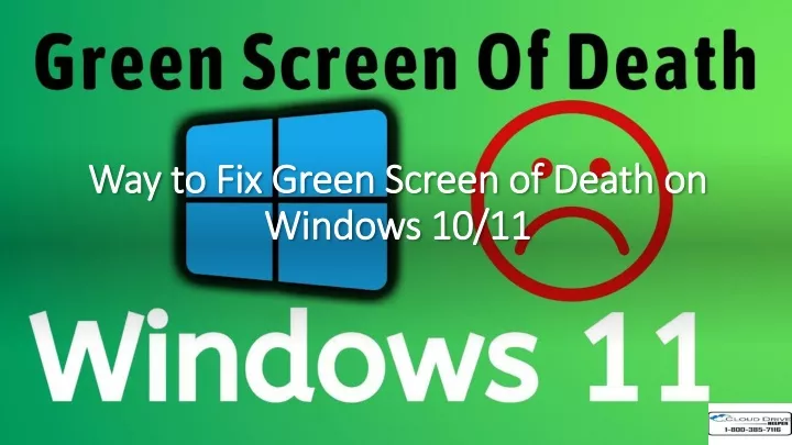 way to fix green screen of death on windows 10 11