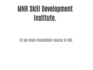 mnr skill development institute