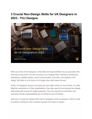 3 Crucial Non-Design Skills for UX Designers in 2023 - YUJ Designs