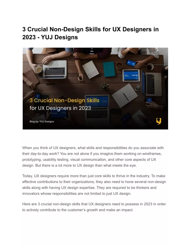 3 crucial non design skills for ux designers