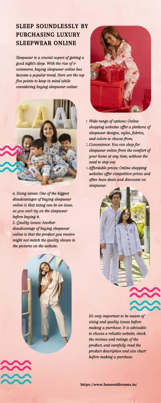 Sleep Soundlessly by purchasing Luxury sleepwear online