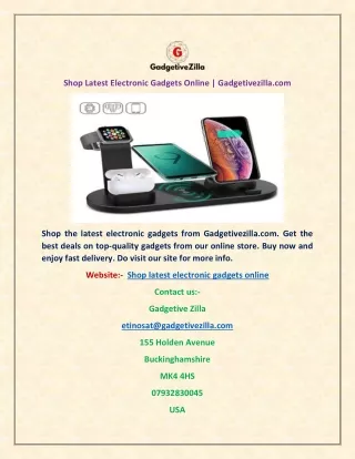 Shop Latest Electronic Gadgets Online | Gadgetivezilla.com