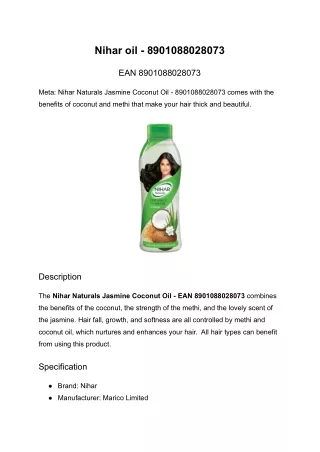 nihar oil 8901088028073