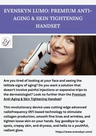 EvenSkyn Lumo: Premium Anti-Aging & Skin Tightening Handset