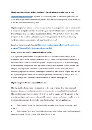 oligodendroglioma market outlook key players