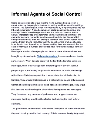 informal agents of social control