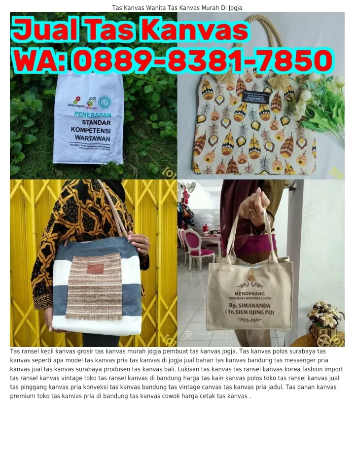 tas kanvas wanita tas kanvas murah di jogja