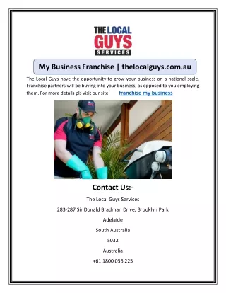 My Business Franchise | thelocalguys.com.au