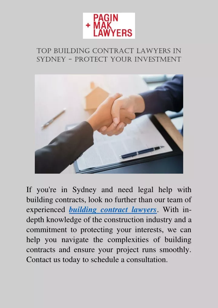 top building contract lawyers in sydney protect