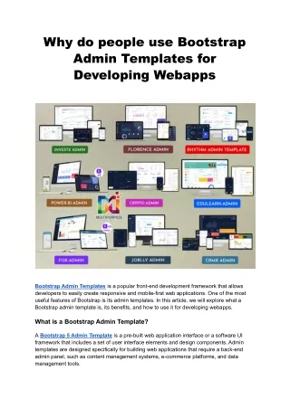 why do people use bootstrap admin templates